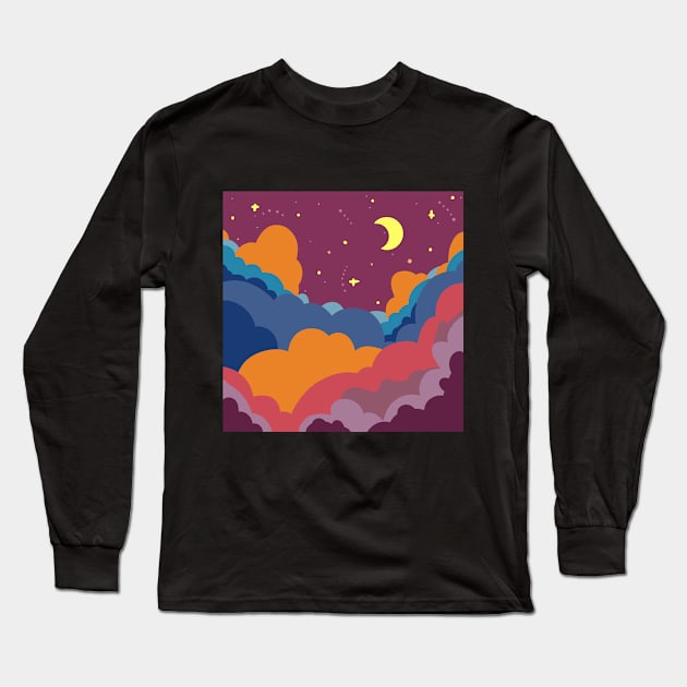 colorful starrynight Long Sleeve T-Shirt by grafitytees